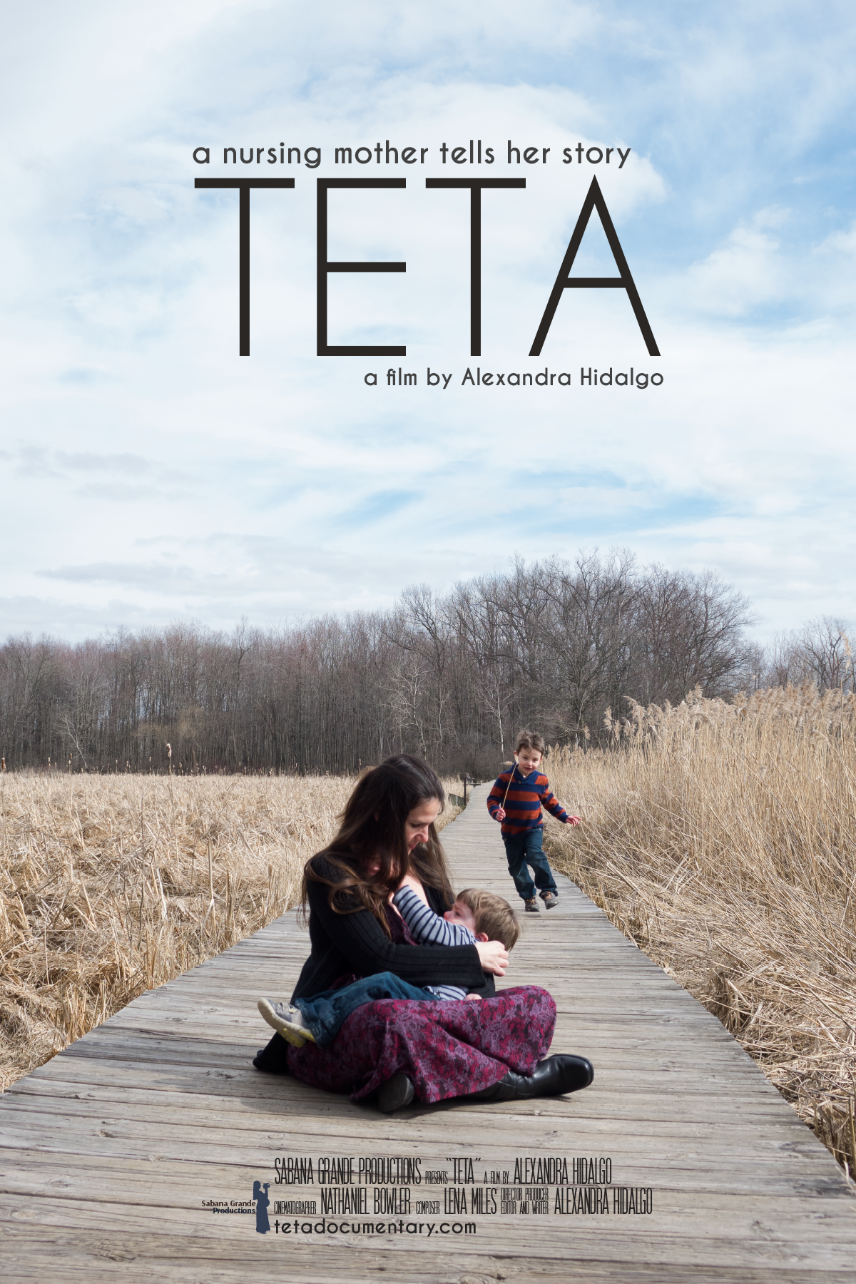 A nursing mother tells her story; Teta; a film by Alexandra Hidalgo. On an early spring day, a mother nurses her young son on a boardwalk and her oldest runs down the walk towards them.